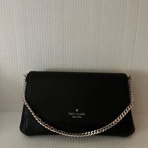 Brand New Kate Spade Black Crescent Shoulder Bag with Chain Strap